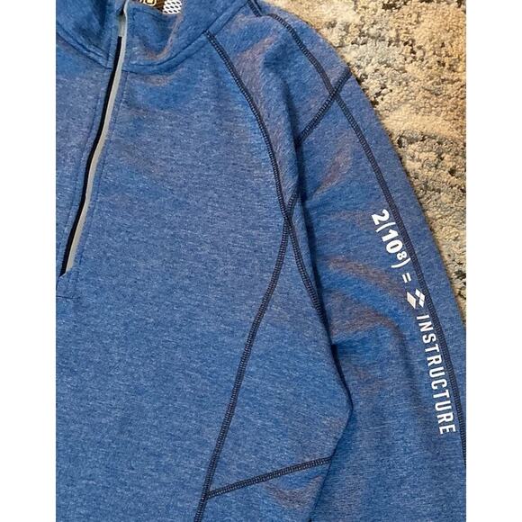 Ogio Pullover Men's Large Blue Quarter Zip Performance Heathered Athletic Size L - Picture 3 of 7